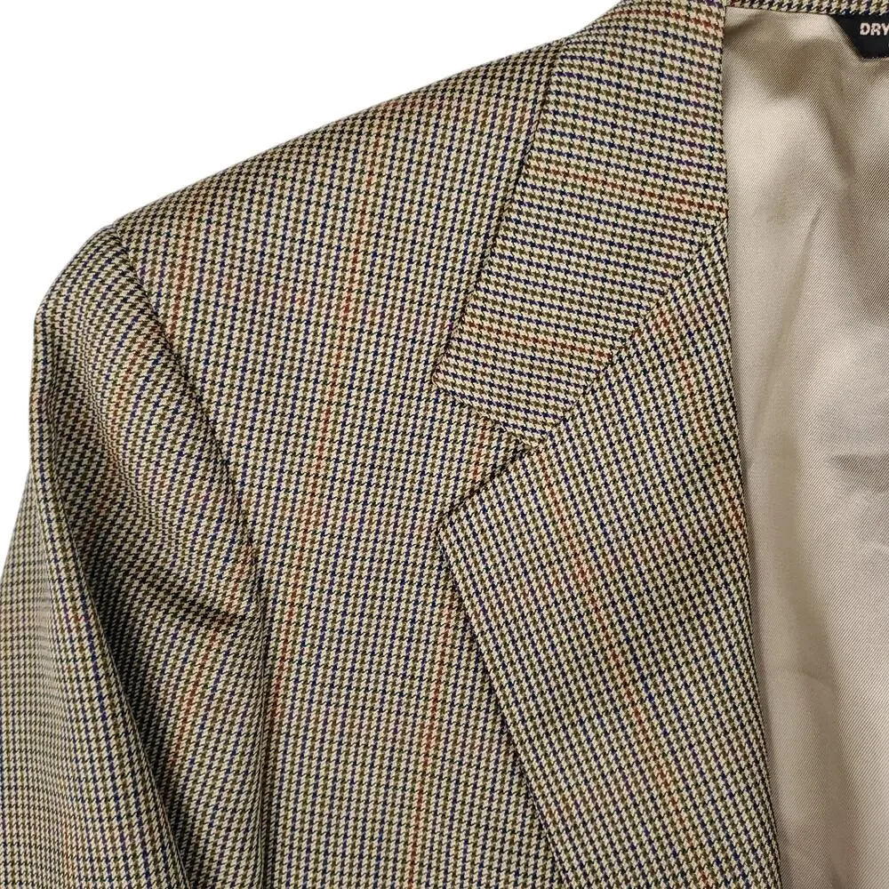 Vintage Bill Blass Ivy Prep Wool Houndstooth Blazer Jacket Sport Coat 38R? 40R?